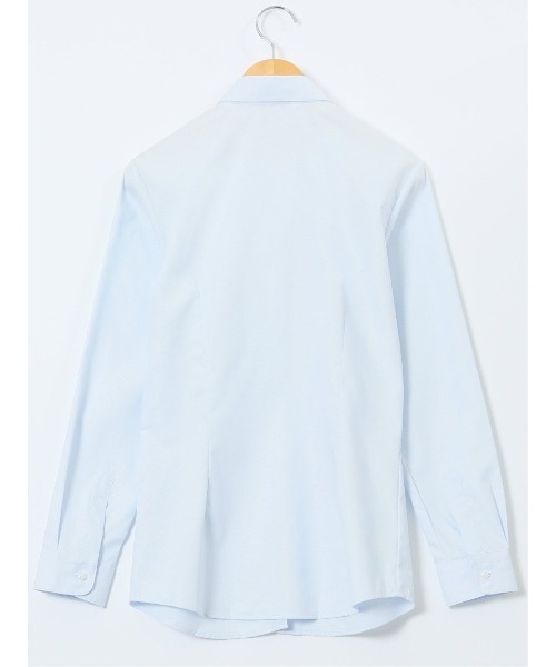 m.f.editorial(エムエフエディトリアル)の「【透け防止 形態安定 UVカット】m.f.エディトリアル レディース リボン脱着 ビジネス ドレス 長袖 ブラウス(ビジネスシャツ・レディース・ホワイト/ピンク系その他/サックスブルー・MEDIUM/LARGE/X-LARGE/S)」の8枚目の写真