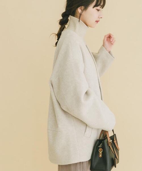 ITEMS URBANRESEARCH（アイテムズ アーバンリサーチ）の「ノーカラーコクーンジャケット（ノーカラージャケット・レディース・グレー/アイボリー・FREE）」の16枚目の写真