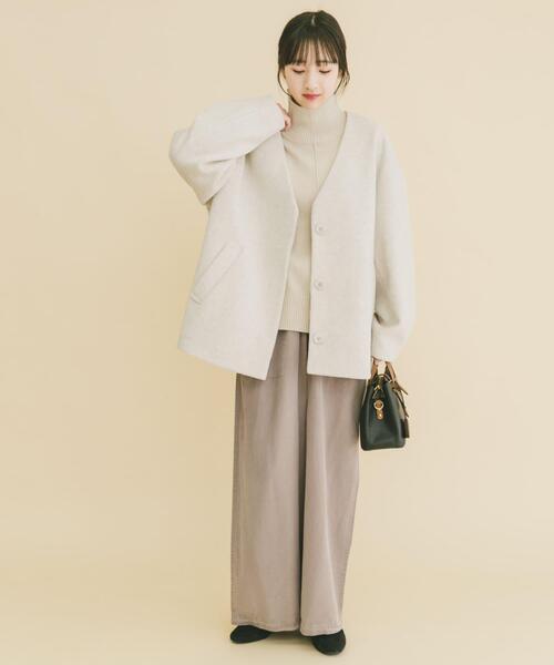 ITEMS URBANRESEARCH（アイテムズ アーバンリサーチ）の「ノーカラーコクーンジャケット（ノーカラージャケット・レディース・グレー/アイボリー・FREE）」の17枚目の写真