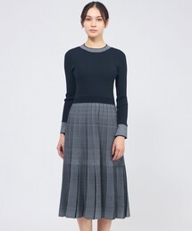 EPOCA（エポカ）の「プリーツライクジャカード ニットワンピース（ワンピース）」