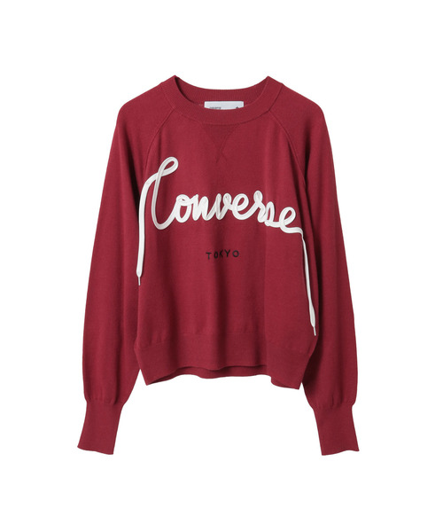 CONVERSE TOKYO(コンバーストウキョウ)の「SPINDLE LOGO SHORT KNIT(ニット/セーター・レディース・ブラック/セージグリーン/グレー/レッド/ピンク・FREE)」の5枚目の写真