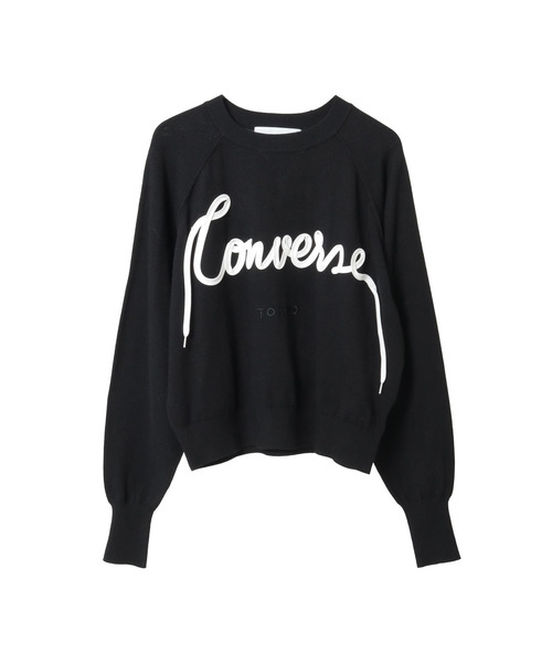 CONVERSE TOKYO(コンバーストウキョウ)の「SPINDLE LOGO SHORT KNIT(ニット/セーター・レディース・ブラック/セージグリーン/グレー/レッド/ピンク・FREE)」の1枚目の写真