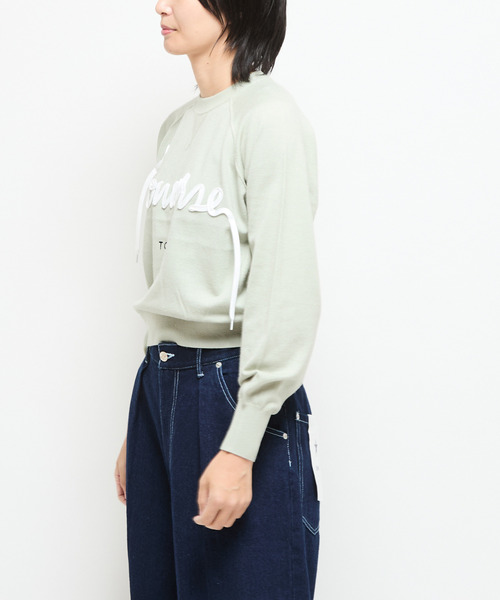 CONVERSE TOKYO(コンバーストウキョウ)の「SPINDLE LOGO SHORT KNIT(ニット/セーター・レディース・ブラック/セージグリーン/グレー/レッド/ピンク・FREE)」の9枚目の写真