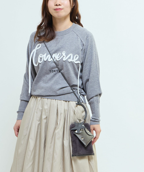 CONVERSE TOKYO(コンバーストウキョウ)の「SPINDLE LOGO SHORT KNIT(ニット/セーター・レディース・ブラック/セージグリーン/グレー/レッド/ピンク・FREE)」の14枚目の写真