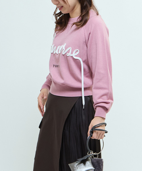 CONVERSE TOKYO(コンバーストウキョウ)の「SPINDLE LOGO SHORT KNIT(ニット/セーター・レディース・ブラック/セージグリーン/グレー/レッド/ピンク・FREE)」の17枚目の写真