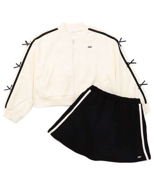 algy(アルジー)の「りぼんラインジャージセットアップ(セットアップ・キッズ・アイボリー/ブラック・160/150/140/130)」の7枚目の写真