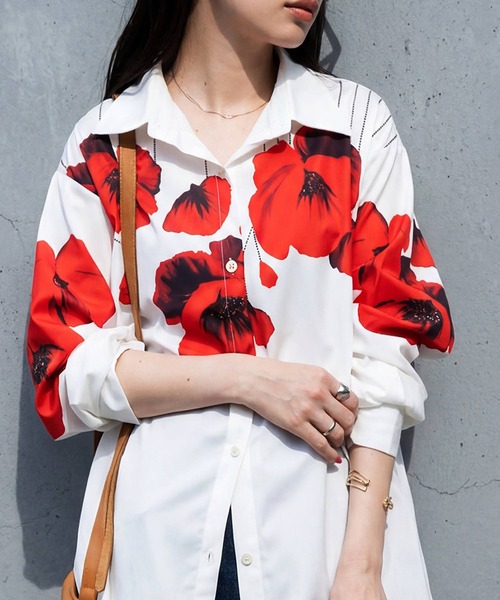 antiqua(アンティカ)の「花柄 シャツ(シャツ/ブラウス・レディース・ホワイト系その他・ONESIZE)」の5枚目の写真