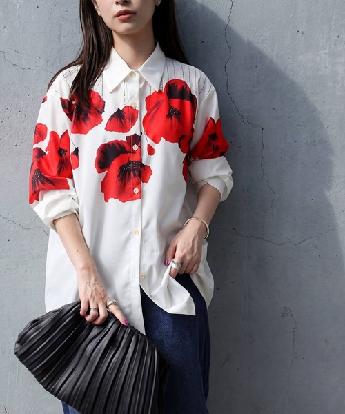antiqua(アンティカ)の「花柄 シャツ(シャツ/ブラウス・レディース・ホワイト系その他・ONESIZE)」の6枚目の写真