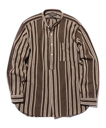 BEAMS PLUS(�r�[���X�v���X)��Band Pullover Indian Oxford Stripe(�V���c/�u���E�X)