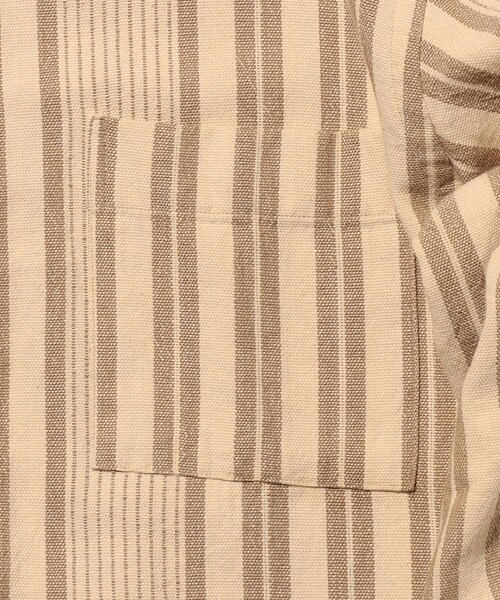 BEAMS PLUS(ビームスプラス)の「Band Pullover Indian Oxford Stripe(シャツ/ブラウス・メンズ・ベージュ/ブラウン・LARGE/MEDIUM/SMALL/X-LARGE)」の5枚目の写真