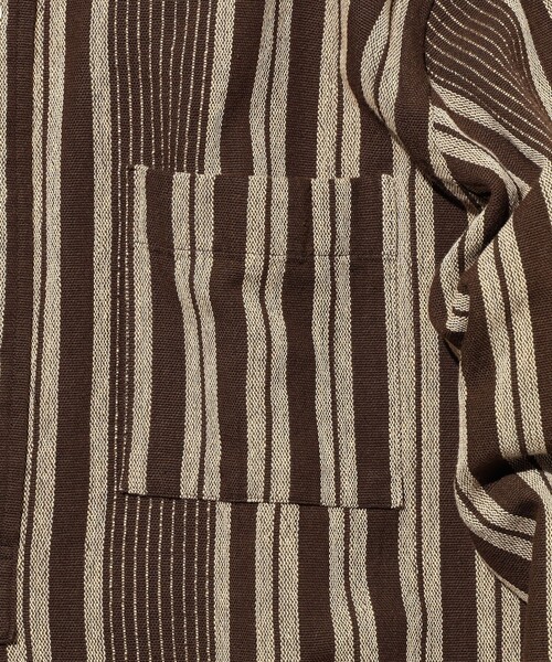 BEAMS PLUS(ビームスプラス)の「Band Pullover Indian Oxford Stripe(シャツ/ブラウス・メンズ・ベージュ/ブラウン・LARGE/MEDIUM/SMALL/X-LARGE)」の11枚目の写真