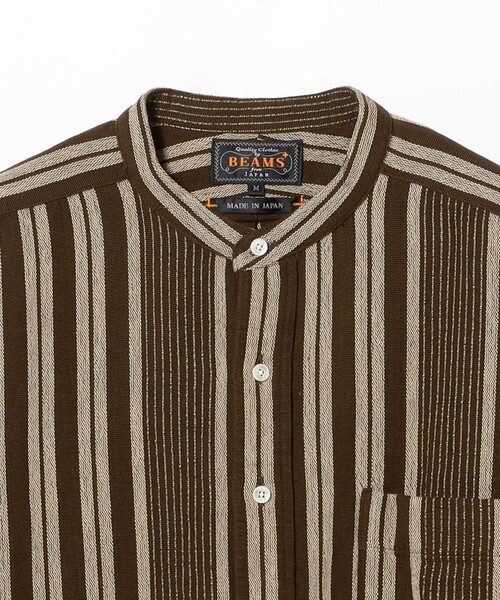 BEAMS PLUS(ビームスプラス)の「Band Pullover Indian Oxford Stripe(シャツ/ブラウス・メンズ・ベージュ/ブラウン・LARGE/MEDIUM/SMALL/X-LARGE)」の13枚目の写真