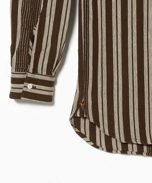 BEAMS PLUS(ビームスプラス)の「Band Pullover Indian Oxford Stripe(シャツ/ブラウス・メンズ・ベージュ/ブラウン・LARGE/MEDIUM/SMALL/X-LARGE)」の14枚目の写真