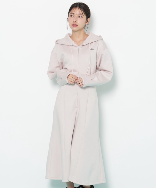 JILL by JILL STUART（ジルバイジルスチュアート）の「【WEB限定再入荷】ダイバーフーディーロングワンピース（ワンピース・レディース・ベージュ/グレー/ピンク・FREE）」の20枚目の写真