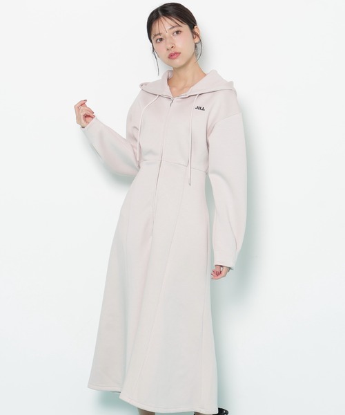 JILL by JILL STUART（ジルバイジルスチュアート）の「【WEB限定再入荷】ダイバーフーディーロングワンピース（ワンピース・レディース・ベージュ/グレー/ピンク・FREE）」の19枚目の写真