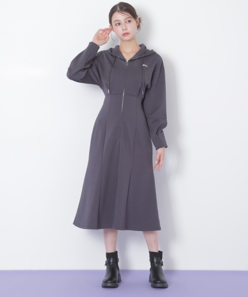 JILL by JILL STUART（ジルバイジルスチュアート）の「【WEB限定再入荷】ダイバーフーディーロングワンピース（ワンピース・レディース・ベージュ/グレー/ピンク・FREE）」の10枚目の写真