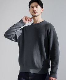 SPU（スプ）の「【シルケット加工/マシンウォッシャブル/抗ピリング】コンフォートベーシック畦クルーネックコットンニット（ニット/セーター）」