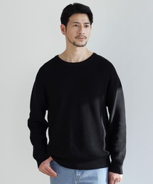 SPU（スプ）の「【シルケット加工 マシンウォッシャブル 抗ピリング】コンフォートベーシック畦クルーネックコットンニット（ニット/セーター）」