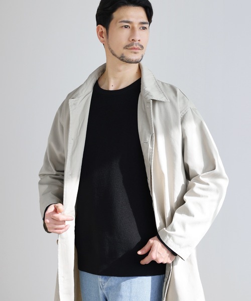 SPU(スプ)の「【シルケット加工/マシンウォッシャブル/抗ピリング】コンフォートベーシック畦クルーネックコットンニット(ニット/セーター・メンズ・チャコール/ネイビー/グレー/ブラック・S/M/L/XL)」の12枚目の写真