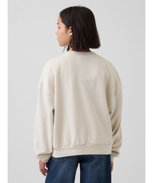 GAP(ギャップ)の「オーバーサイズ ウェッジ フリッピースパンコール グラフィック スウェットシャツ (キッズ)(スウェット・キッズ・ベージュ/ホワイト/ピンク・120cm/110cm/140cm/130cm)」の8枚目の写真