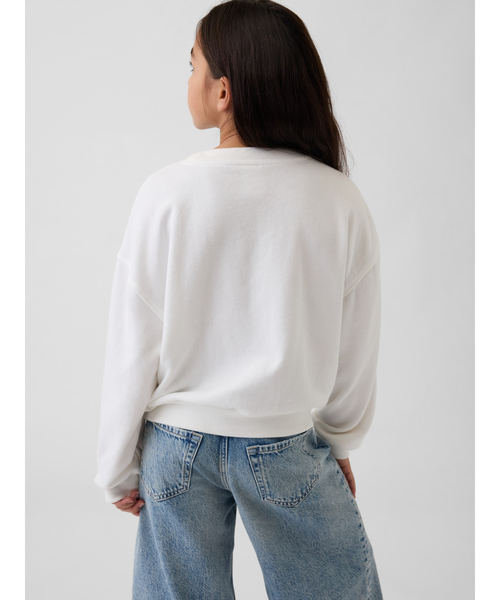 GAP(ギャップ)の「オーバーサイズ ウェッジ フリッピースパンコール グラフィック スウェットシャツ (キッズ)(スウェット・キッズ・ベージュ/ホワイト/ピンク・120cm/110cm/140cm/130cm)」の7枚目の写真