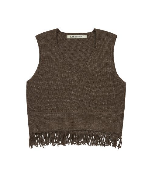 LARTIGENT（ラーティゼン）の「L3 FRINGE KNIT BUSTIER(BROWN)（ベスト・レディース・その他・FREE）」の5枚目の写真