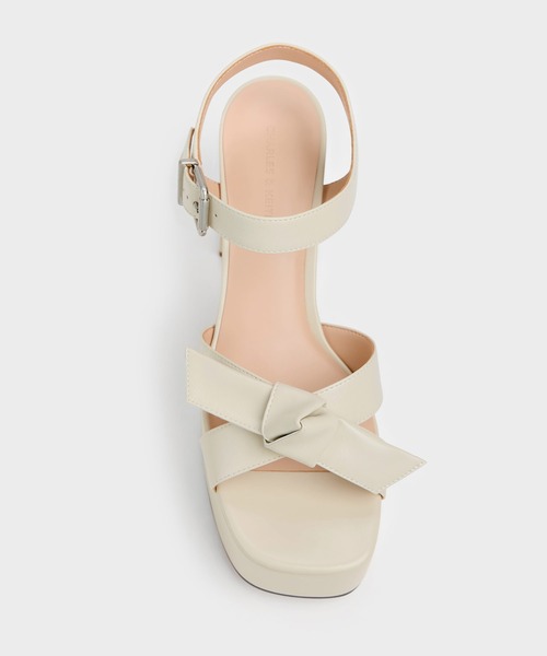 CHARLES & KEITH（チャールズ & キース）の「Anika アニカ ノットボウプラットフォームサンダル（サンダル・レディース・オフホワイト/ライトブルー/ブラック系その他2・25cm/24.5cm/23.5cm/23cm/22cm/25.5cm/22.5cm）」の16枚目の写真