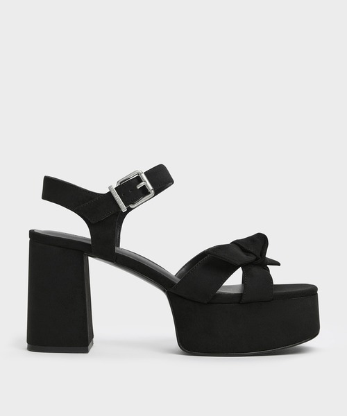 CHARLES & KEITH（チャールズ & キース）の「Anika アニカ ノットボウプラットフォームサンダル（サンダル・レディース・オフホワイト/ライトブルー/ブラック系その他2・25cm/24.5cm/23.5cm/23cm/22cm/25.5cm/22.5cm）」の10枚目の写真