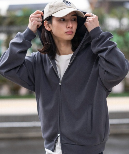 WEGO(ウィゴー)の「WEGO/【26年春新作】ボンディングZIPパーカー(パーカー・メンズ・アッシュグレー/ブラック/チャコール・SMALL/MEDIUM/LARGE)」の3枚目の写真