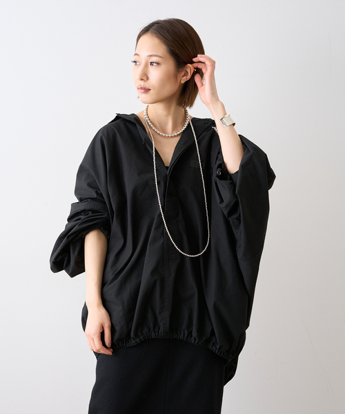journal standard L'essage（ジャーナルスタンダードレサージュ）の「《追加》別注【ILL ONE EIGHTY/イル ワンエイティ】SLEEPING SMOCK：ブルゾン（その他アウター・レディース・カーキ/ブラック・FREE）」の20枚目の写真