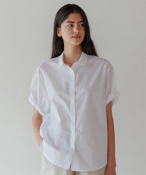 LINGSEOUL（リングソウル）の「cotton roll-up blouse-white（シャツ/ブラウス・レディース・その他・FREE）」の2枚目の写真