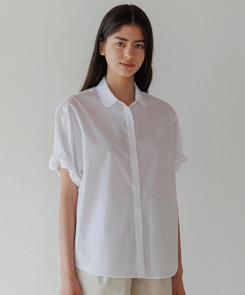 LINGSEOUL（リングソウル）の「cotton roll-up blouse-white（シャツ/ブラウス・レディース・その他・FREE）」の4枚目の写真