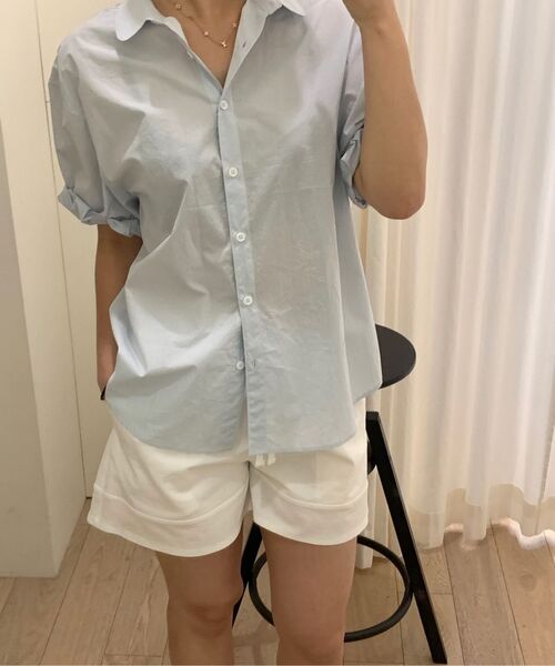 LINGSEOUL（リングソウル）の「cotton roll-up blouse-white（シャツ/ブラウス・レディース・その他・FREE）」の5枚目の写真