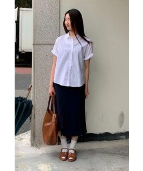 LINGSEOUL（リングソウル）の「cotton roll-up blouse-white（シャツ/ブラウス・レディース・その他・FREE）」の6枚目の写真