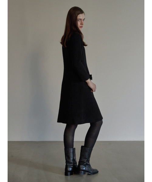 BEMUSE MANSION(ビミューズマンション)の「Ribbon point tweed dress - Black(ワンピース・レディース・ブラック・FREE)」の2枚目の写真