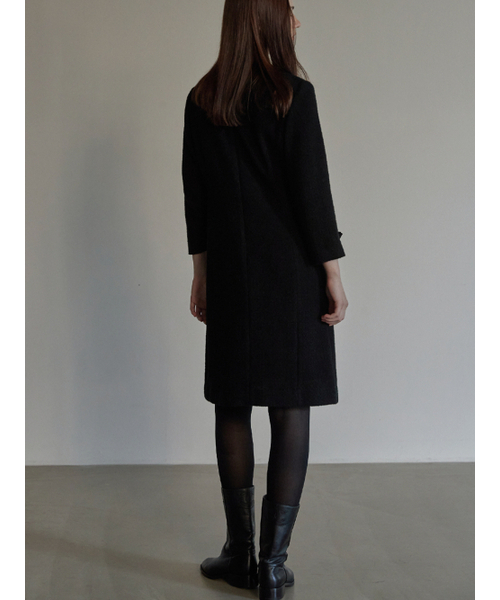 BEMUSE MANSION(ビミューズマンション)の「Ribbon point tweed dress - Black(ワンピース・レディース・ブラック・FREE)」の3枚目の写真