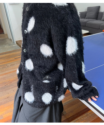 FFATS DOT CARDIGAN_BLACK(NG2EFUK682A)