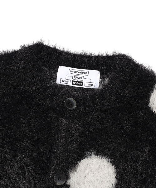 NICE GHOST CLUB(ナイスゴーストクラブ)の「FFATS DOT CARDIGAN_BLACK(NG2EFUK682A)(カーディガン/ボレロ・レディース・ブラック・L/M/S)」の3枚目の写真