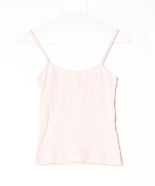 メゾンキツネ ロゴパッチ トップ キャミソール ピンク ブランド古着】Maison Kitsune｜メゾンキツネのキャミソール（ピンク