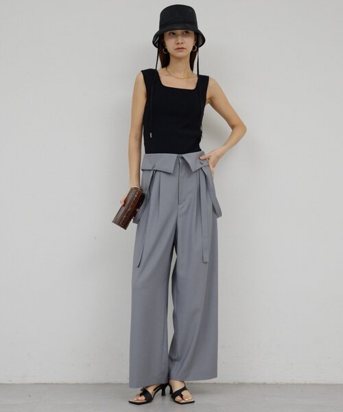 GALLARDAGALANTE(ガリャルダガランテ)の「スクエアネックタンク(ニット/セーター・レディース・ホワイト/ブラック/オレンジ・FREE)」の18枚目の写真