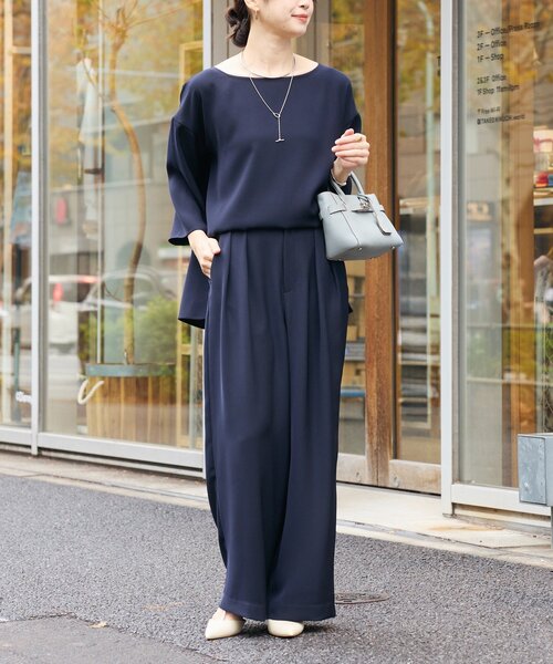 RIVE DROITE（リヴドロワ）の「【セットアップ対応可】ダブルサテンハーフスリーブブラウス（シャツ/ブラウス・レディース・ベージュ/ネイビー・FREE）」の22枚目の写真