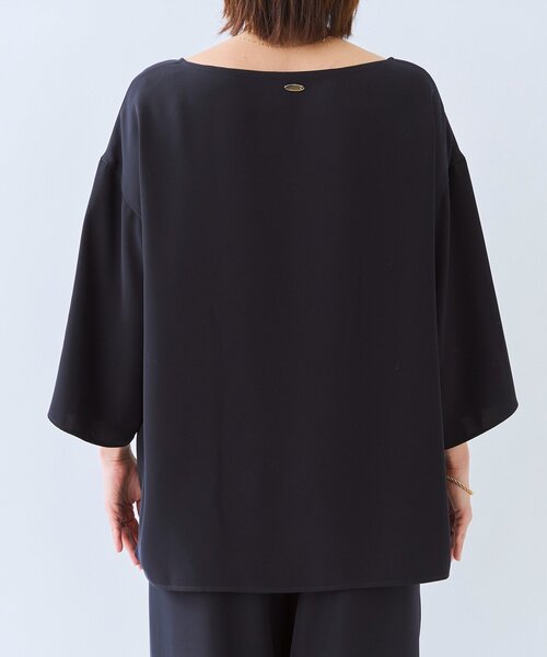 RIVE DROITE（リヴドロワ）の「【セットアップ対応可】ダブルサテンハーフスリーブブラウス（シャツ/ブラウス・レディース・ベージュ/ネイビー・FREE）」の7枚目の写真