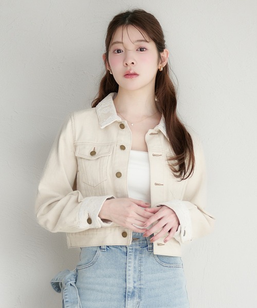 lace collar denim jacket / レースカラーデニムジャケット（デニム