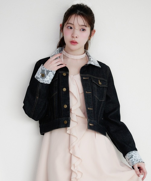 lace collar denim jacket / レースカラーデニムジャケット（デニム