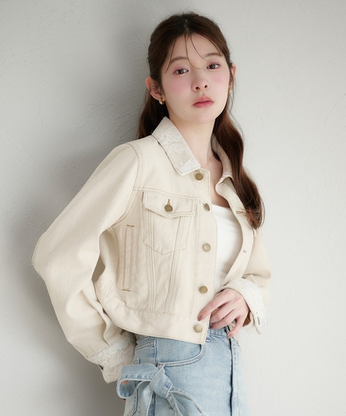 lace collar denim jacket / レースカラーデニムジャケット（デニム