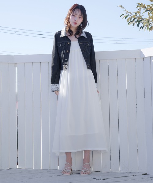 fupel(フぺル)の「lace collar denim jacket / レースカラーデニムジャケット(デニムジャケット・レディース・ブラック/アイボリー・FREE)」の13枚目の写真