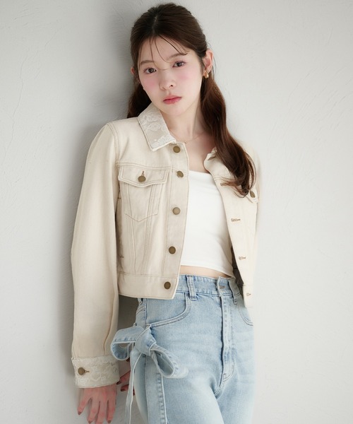 lace collar denim jacket / レースカラーデニムジャケット（デニム