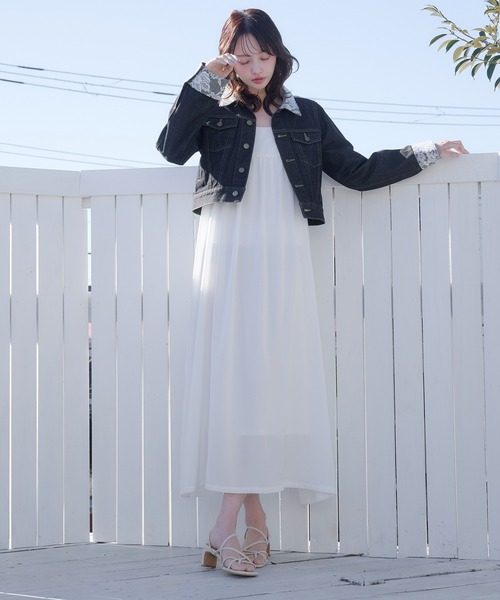 fupel(フぺル)の「lace collar denim jacket / レースカラーデニムジャケット(デニムジャケット・レディース・ブラック/アイボリー・FREE)」の14枚目の写真