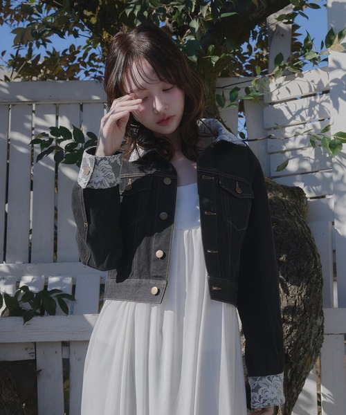 fupel(フぺル)の「lace collar denim jacket / レースカラーデニムジャケット(デニムジャケット・レディース・ブラック/アイボリー・FREE)」の18枚目の写真