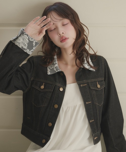 lace collar denim jacket / レースカラーデニムジャケット（デニム